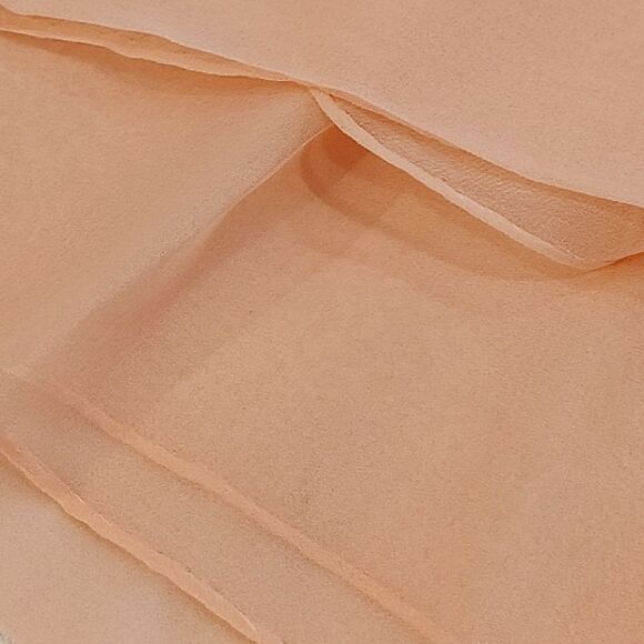 Free Vintage Silk Sheer Chiffon Scarf Peachy Pink - Picture 4 of 8